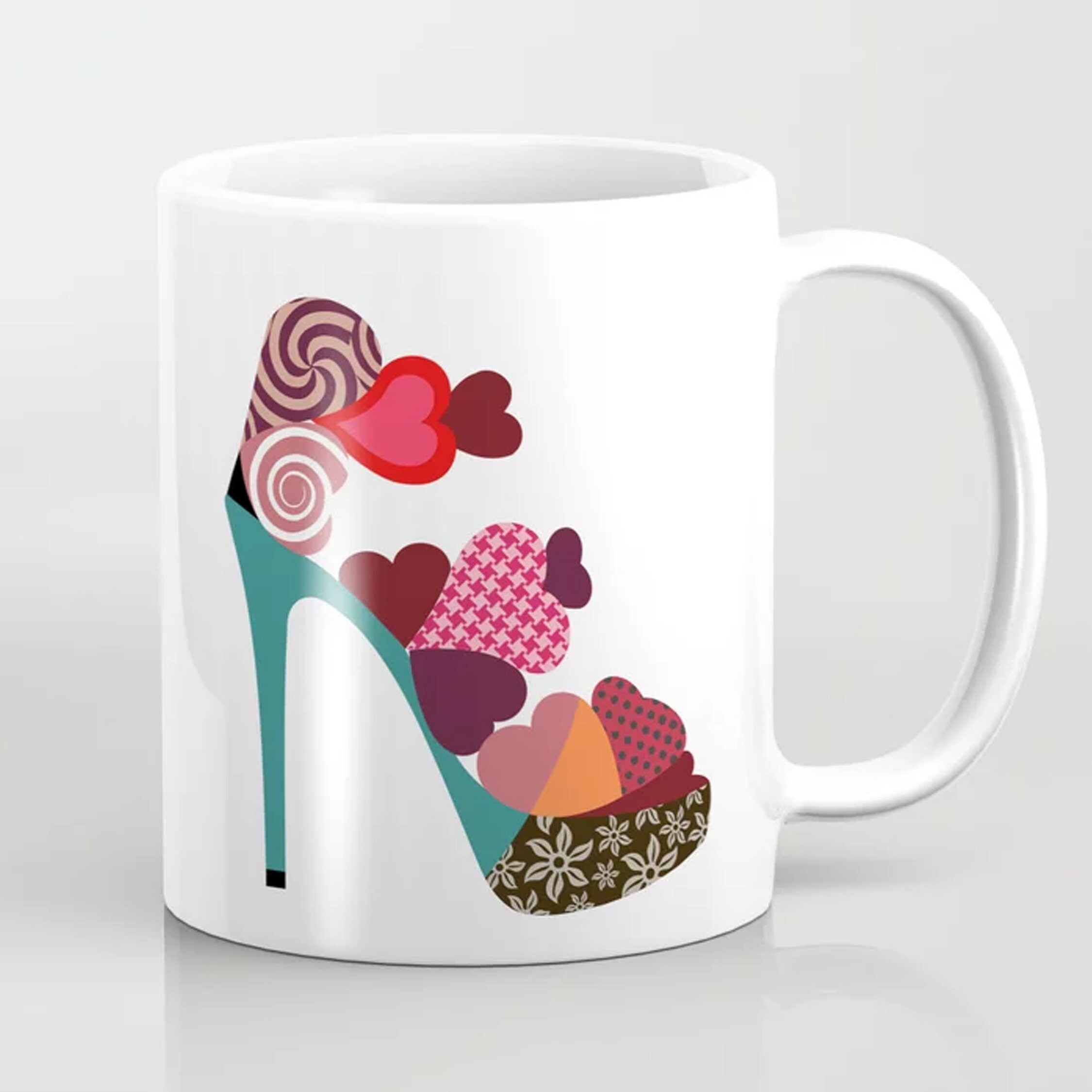 Shoe Mug Heart Ceramic Cup, Valentine Gift For Her