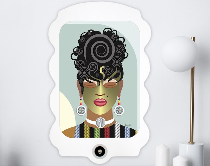 Black Woman Wall Art, African American Girl Home Décor Afrocentric Girl Natural Hair Feminist Wall Art, Melanin Girl Afro Woman Painting