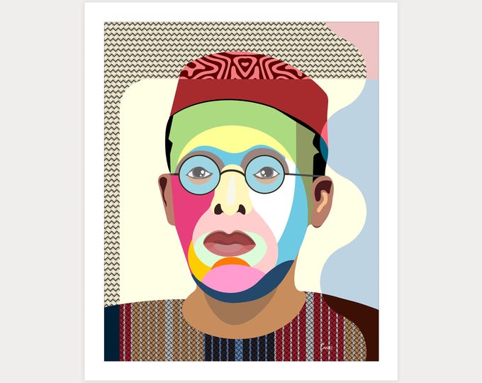 Obafemi Awolowo Art Print Yoruba Wall Art Nigerian Historical Figure Poster Nationalist Statesman Politician