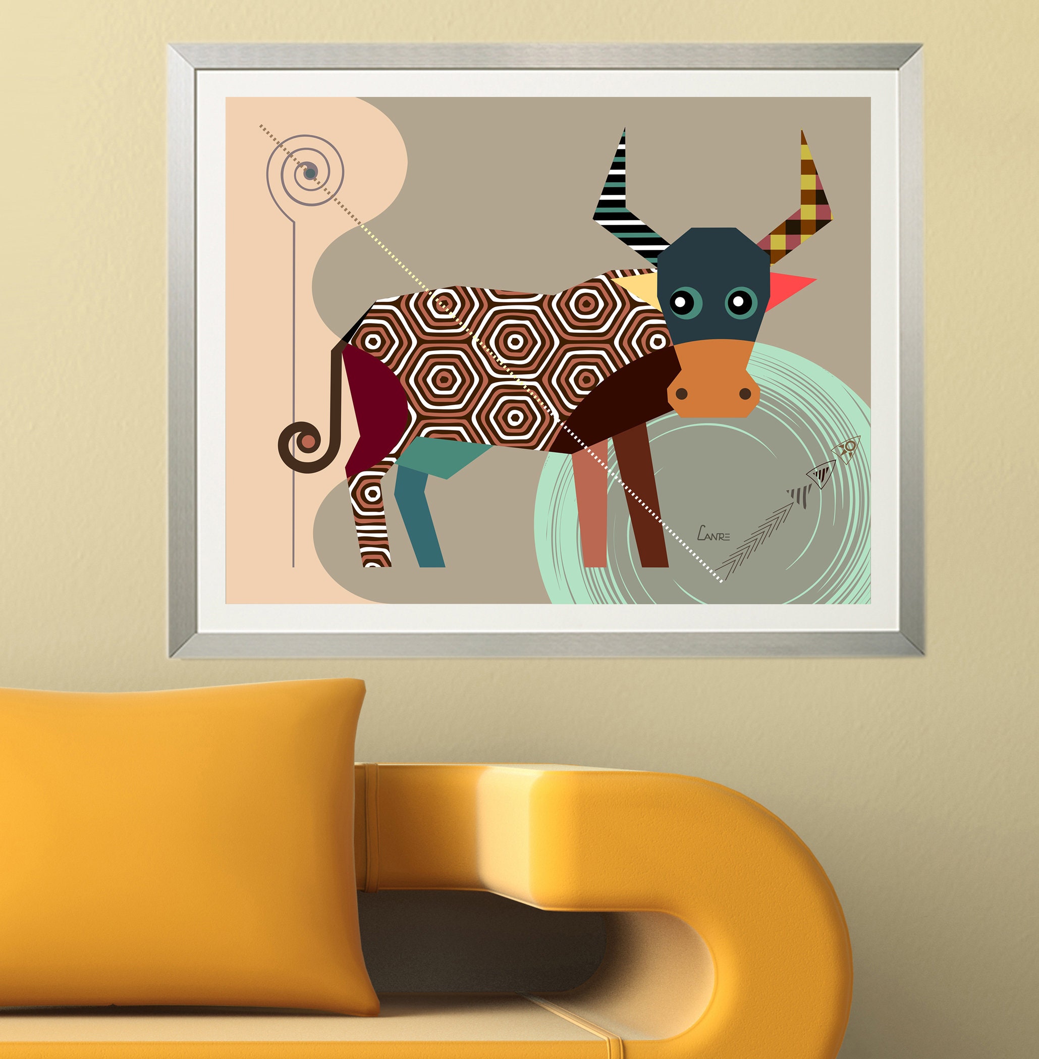 Taurus Zodiac Art, Star Sign Poster, Horoscope Gift Bull Head