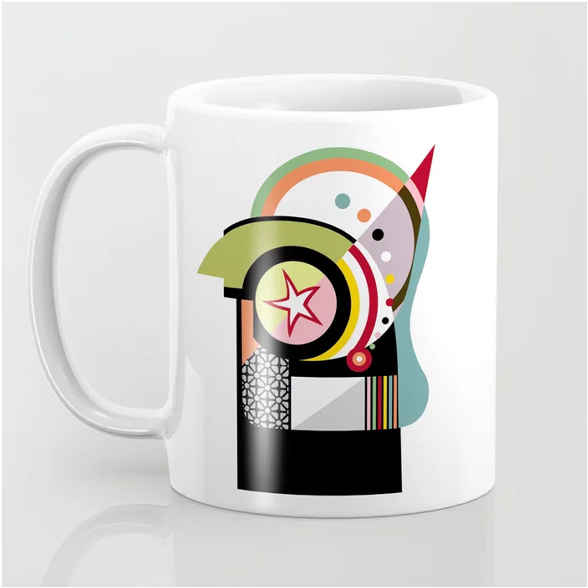Geometric Mug Abstract Printed Cup Ceramic Etsy UK