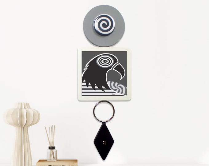 Black and White Abstract Eagle Wooden Wall Art Cubist Line Art Decor Modern Monochrome Animal Sculpture Focus & Vision Gift