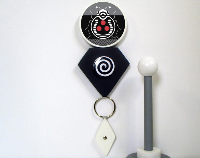 Abstract Cubist Ladybug Horseshoe Wooden Wall Sculpture Black & White Geometric Pop Art Decor Fortune Symbol Housewarming New Home Gift