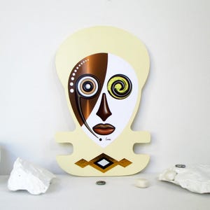 Traditional African Mask  Handmade Wooden Sculpture Tribal Afrocentric Unique Wall Art African American Kwanzaa Gift Idea