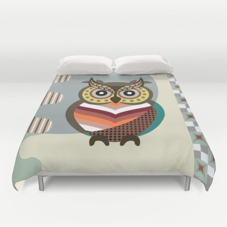 Owl Bedding Owl Bedroom Decor Bird Bedding Wise Owl Decor Etsy