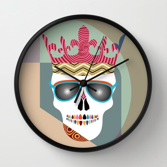Skull Wall Clock, Unique Skull Wall Clock, Wall Clock Skull Home Decor