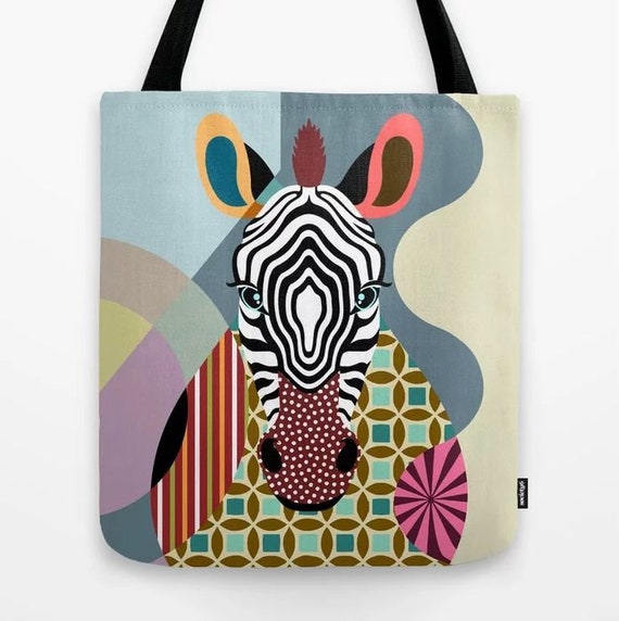 Zebra Tote Bag Zebra Gift Zebra Print Zebra Art Animal Etsy