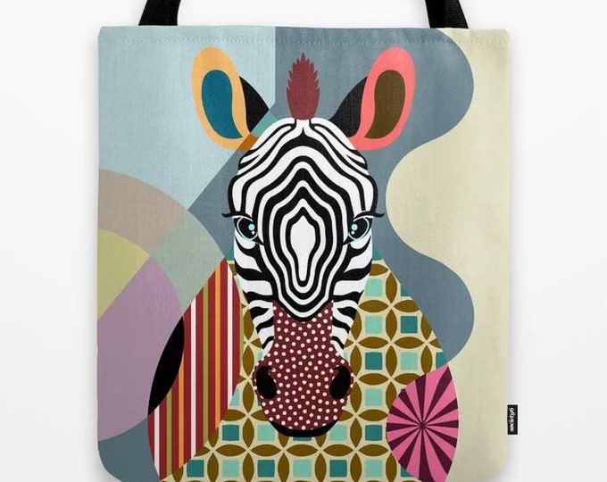 Zebra Tote Bag Art Print, Animal Lover Gift