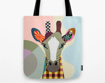 Giraffe Tote Bag, Animal Bag Jungle Safari Gift