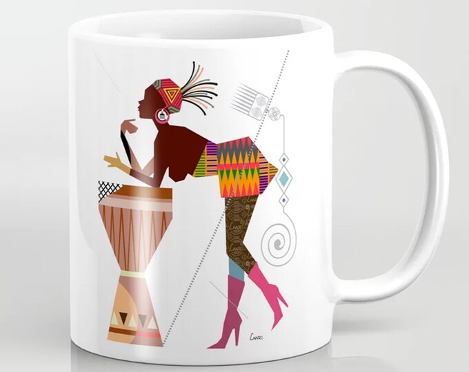 Black Girl Mug, Afrocentric Coffee Diva Queen Cup