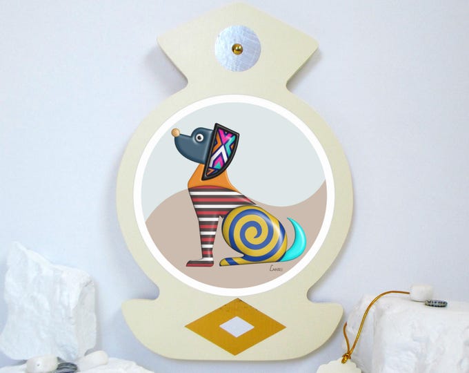 Abstract Dog Cubist Pop Art Wooden Sculpture Unique Pet Wall Art Handcrafted Modern Animal Lover Home Decor Pet Lover Gift