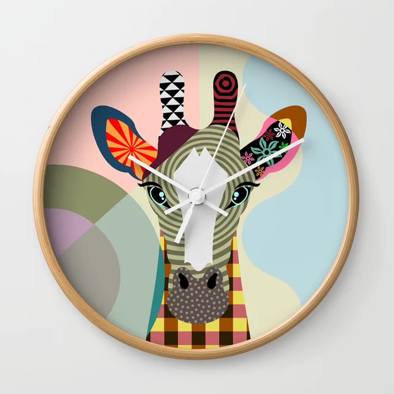 Giraffe Wall Clock, Jungle Animal Nursery Decor