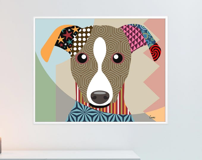 Whippet Artwork Snap dog Pop Art Doggy Portrait Canine Painting Dog Lover Gift