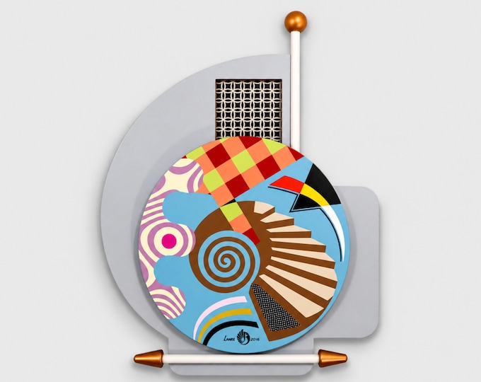 Abstract Geometric Wood Sculpture: Modern Cubist Wall Art