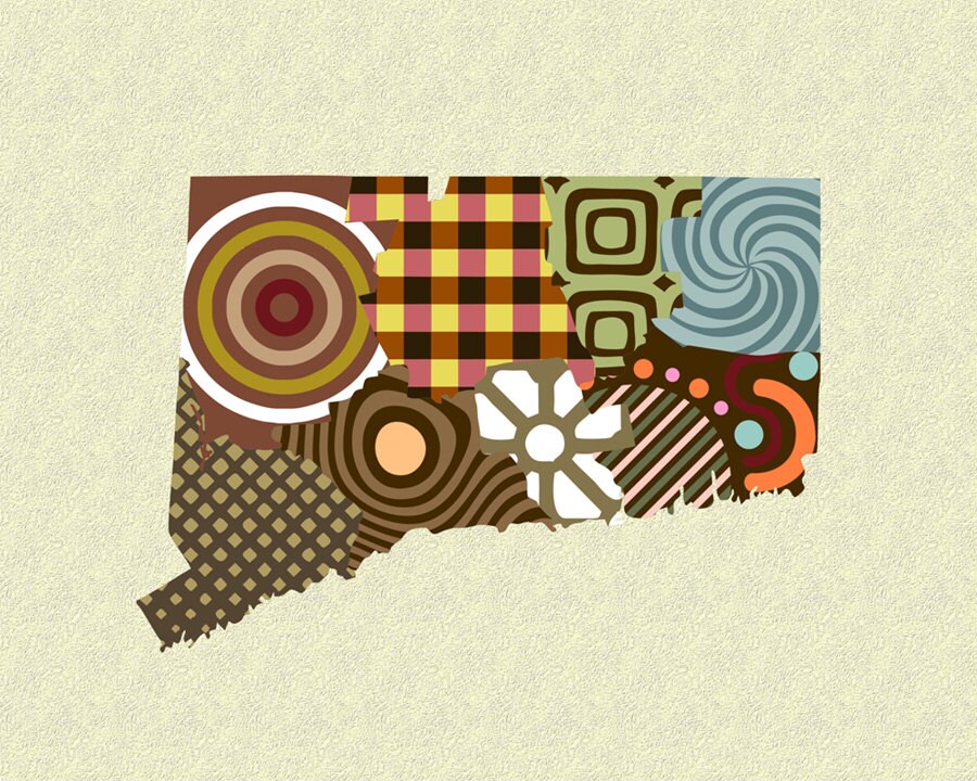 Connecticut Map Print, State Decor USA Gift