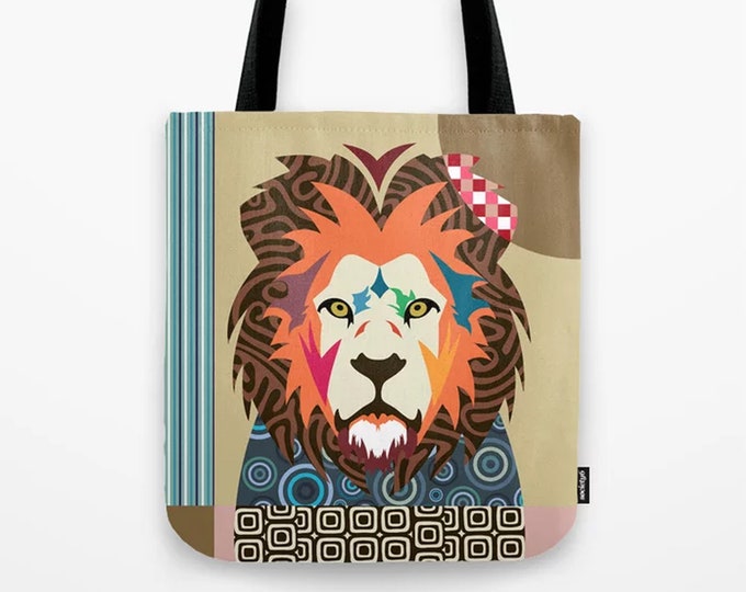 Lion Tote, Wildcat Bag Lioness Print Jungle