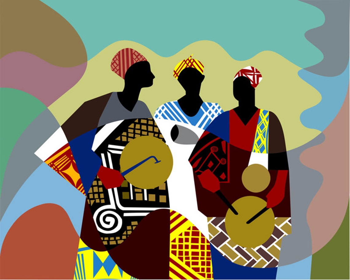 African Artwork African Drum Painting African Painting Etsy 日本