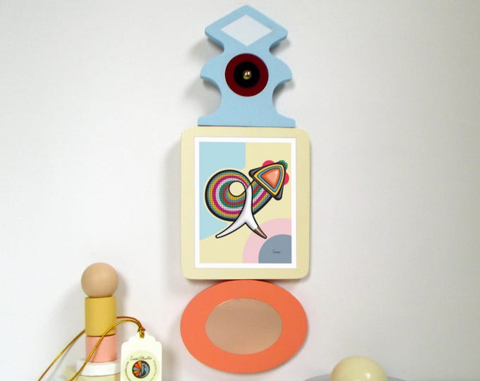 Twisted Fish Wooden Wall Art Abstract Cubist Sculpture Colourful Resilience Inspired Handmade Home Decor Funky Wall Hanging Memphis Style