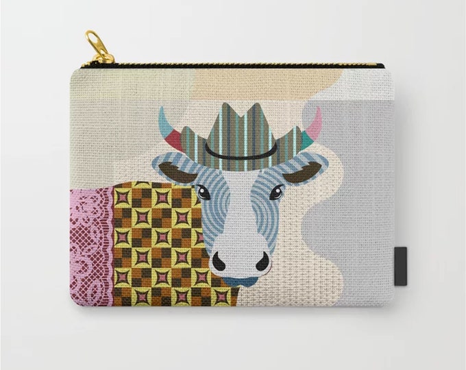 Cow Pouch Zipper Purse, Farm Animal Farmers Gift