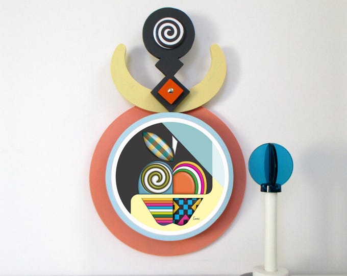 Inspirational Apple Pop Art Limited Edition: Mixed Media Sculpture Abstract Modern Décor