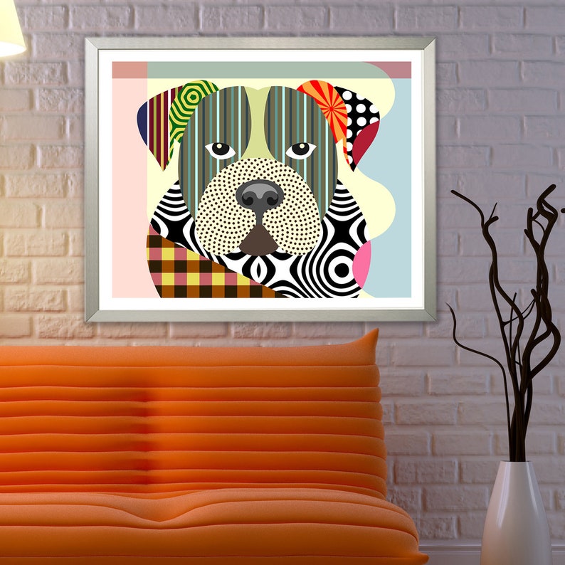 American Bulldog, Dog Breed Poster Pet Portrait image 7