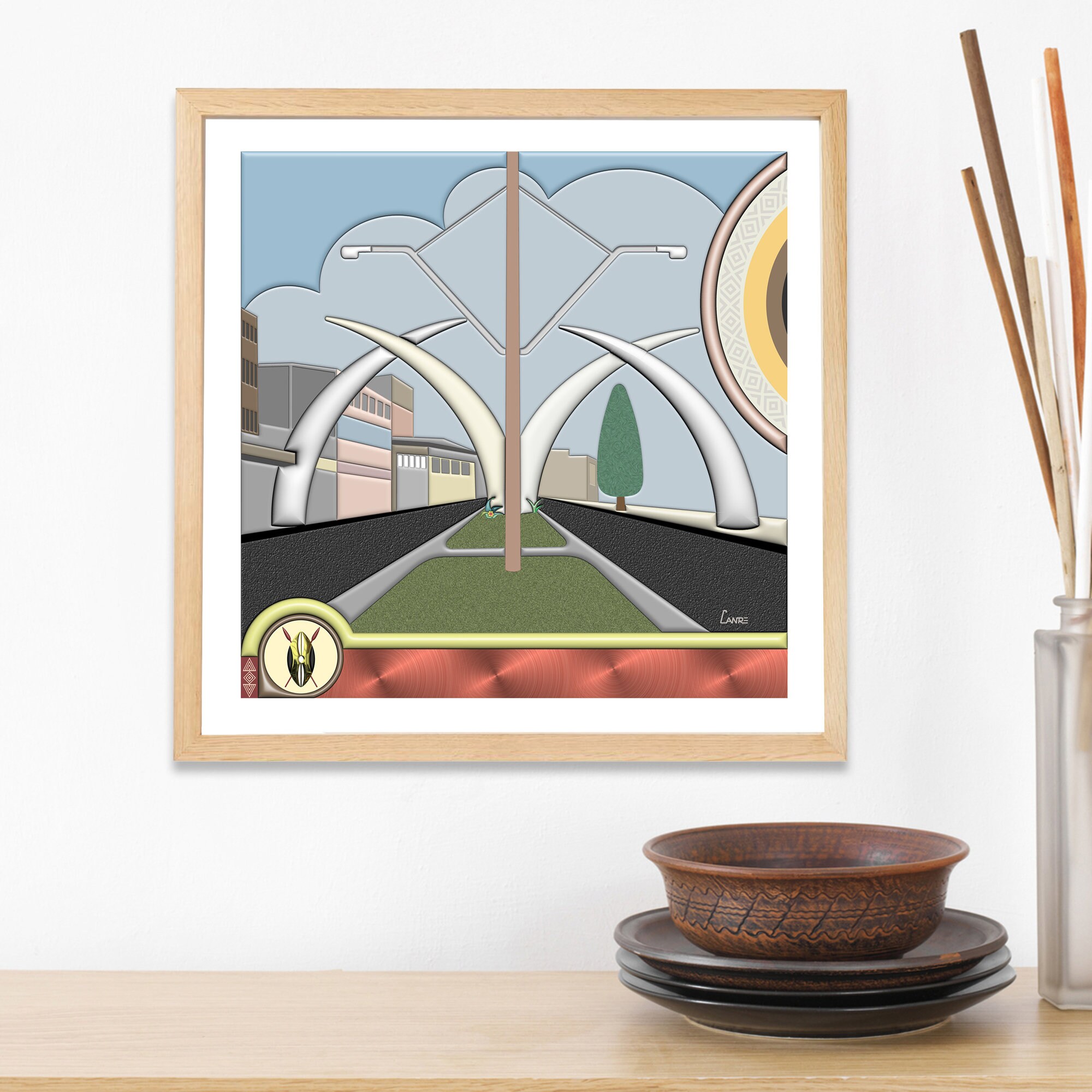 Kenya Wall Art Mombasa Tusks, Mapemba Ya Ndovu Painting Decor