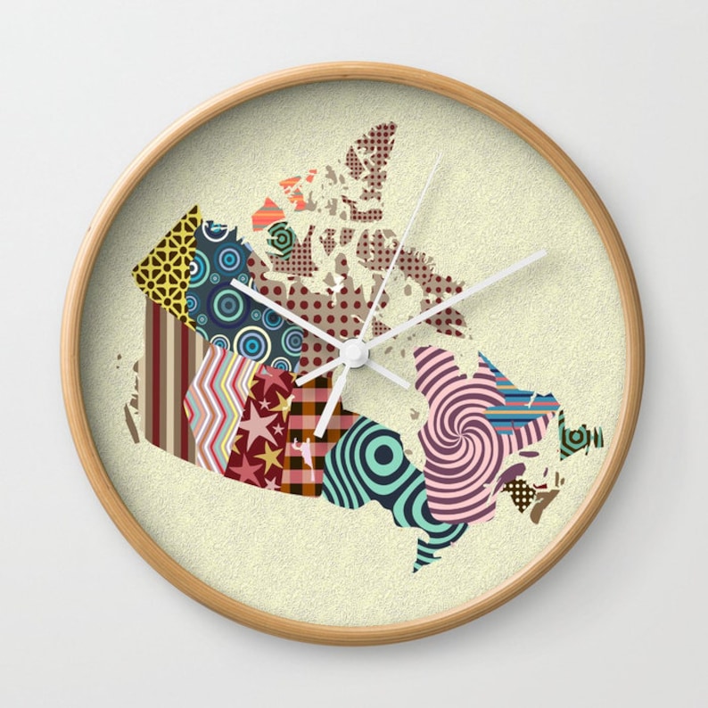Canada Map City Decor Geometric Design Cubist Art