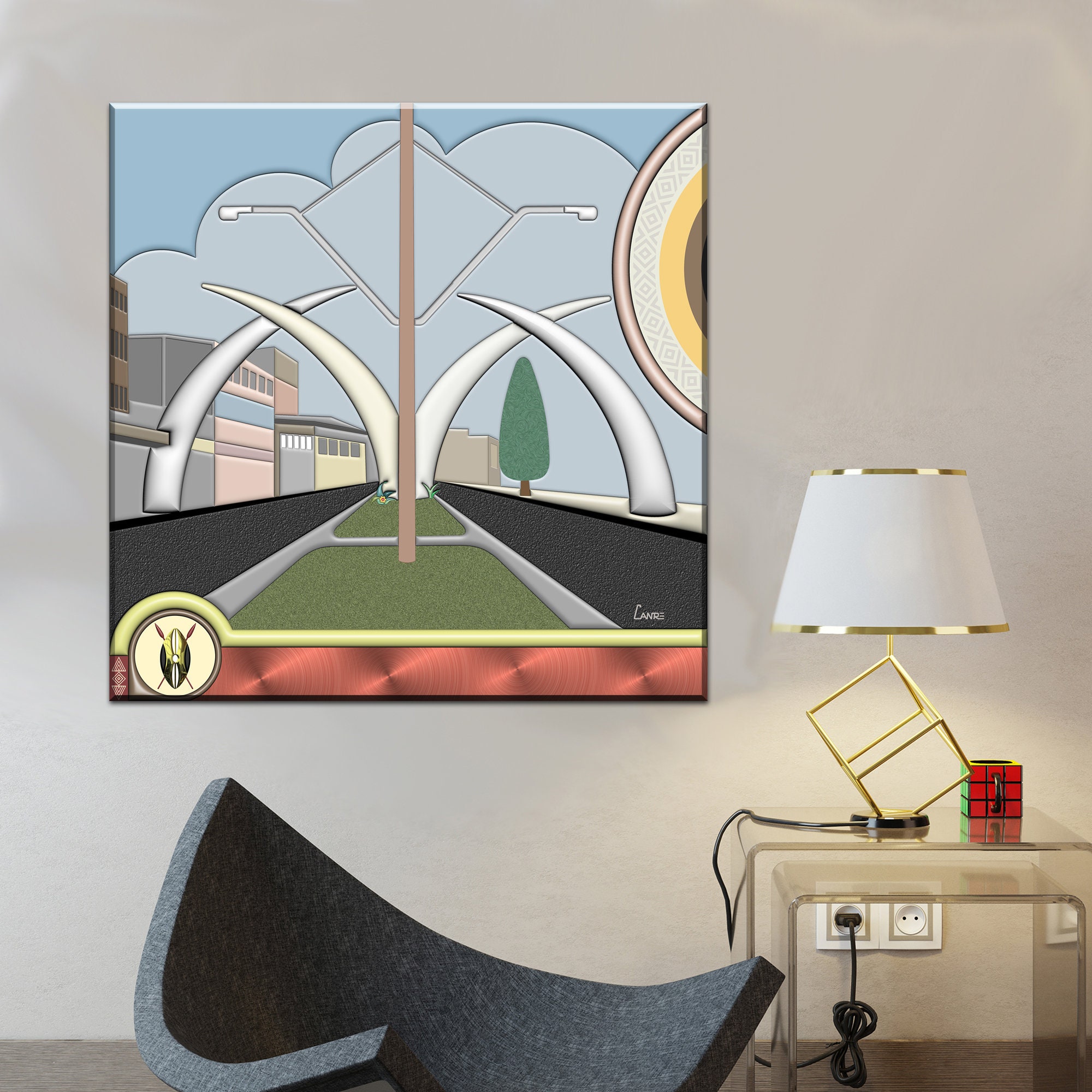 Kenya Wall Art Mombasa Tusks, Mapemba Ya Ndovu Painting Decor