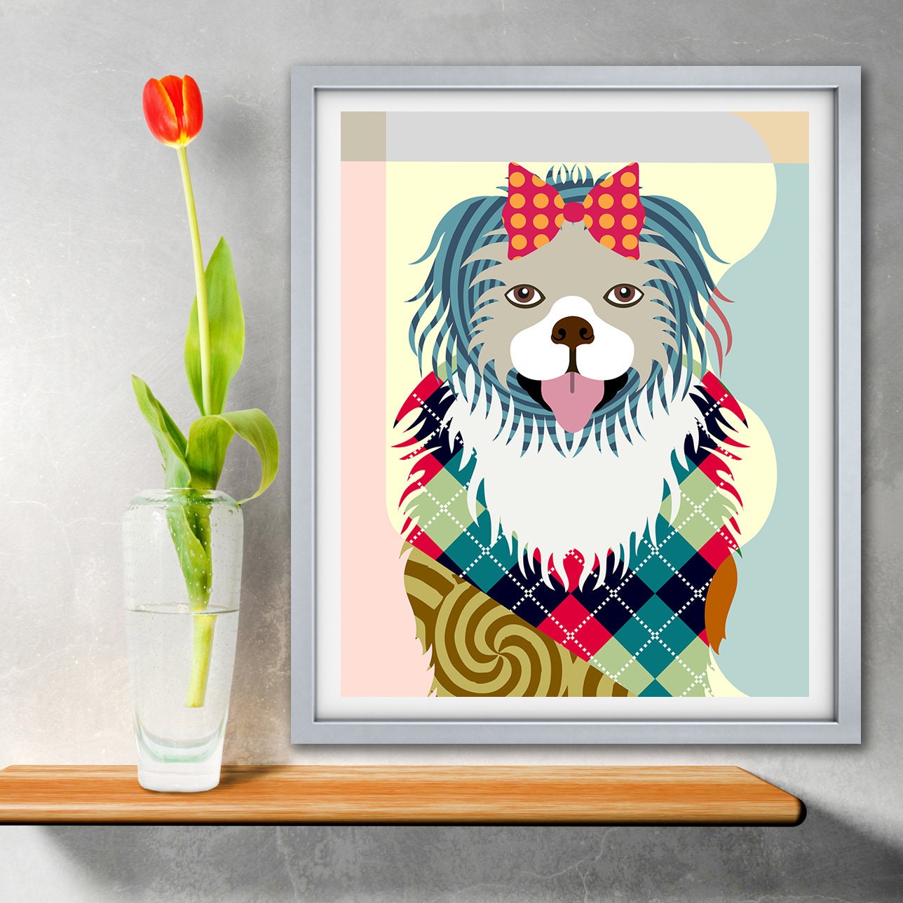 Pekingese Dog Print Poster, Pet Pop Art Decor