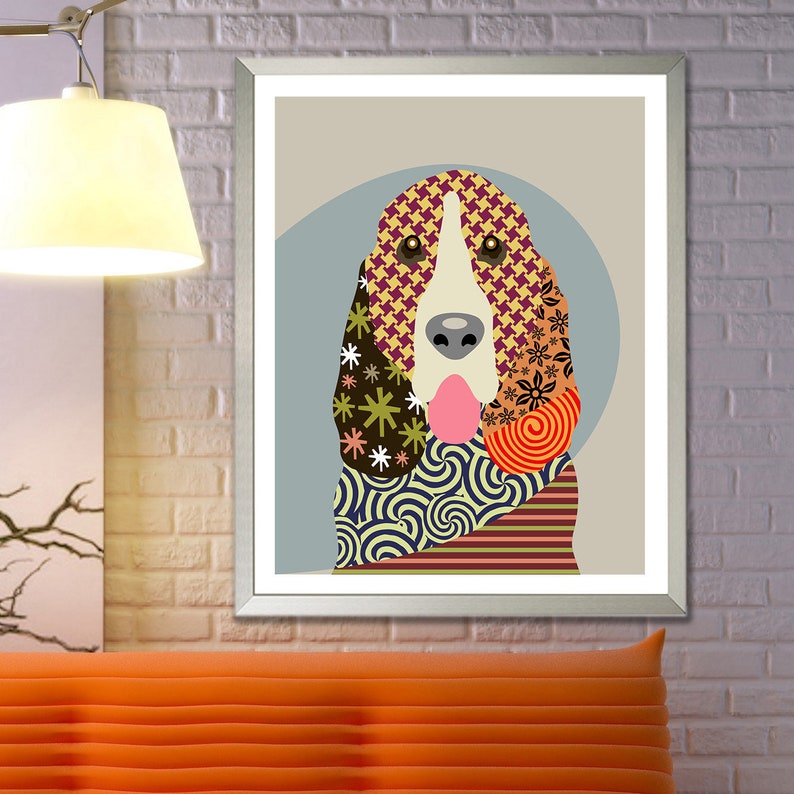 Basset Hound Art Dog Lover Gift Pet Poster Animal Decor