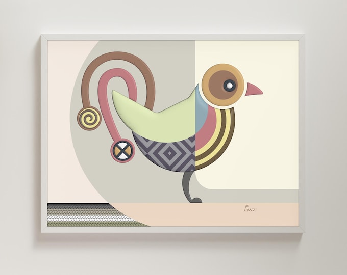 Bird Wall Art Print: Minimalist Abstract Animal Decor Inspirational Motivational Gift