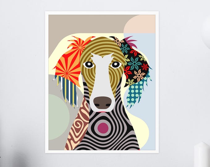 Saluki Dog Art Print Painting Pet Portrait Puppy Décor Dog Lover Gift