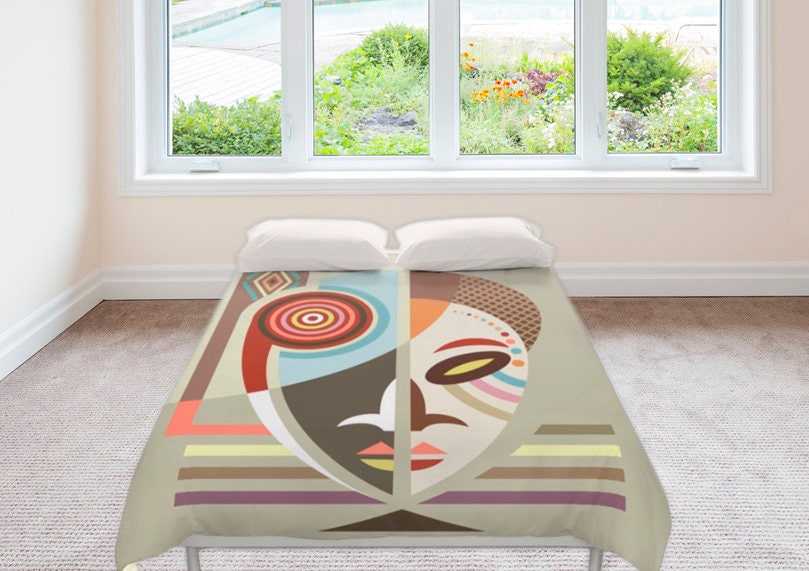 African Bedding Traditional Mask Home Decor Duvet