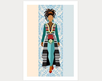 Rooted Black Woman Wall Art Contemporary African Geometric Minimalist Limited Edition Heritage Print