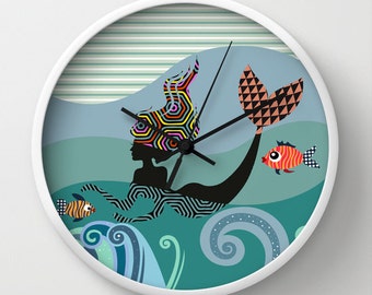 Mermaid Wall Clock, Girls Room Décor Gift For Her