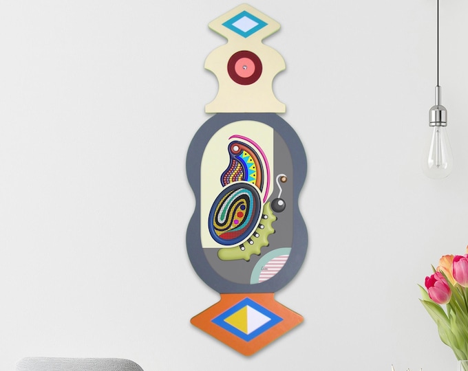 Unique Butterfly Art Contemporary Modern Home Decor Pop Art Sculpture, Stylish Wall Art Abstract Mid Century 3D Wooden Wall Hanging