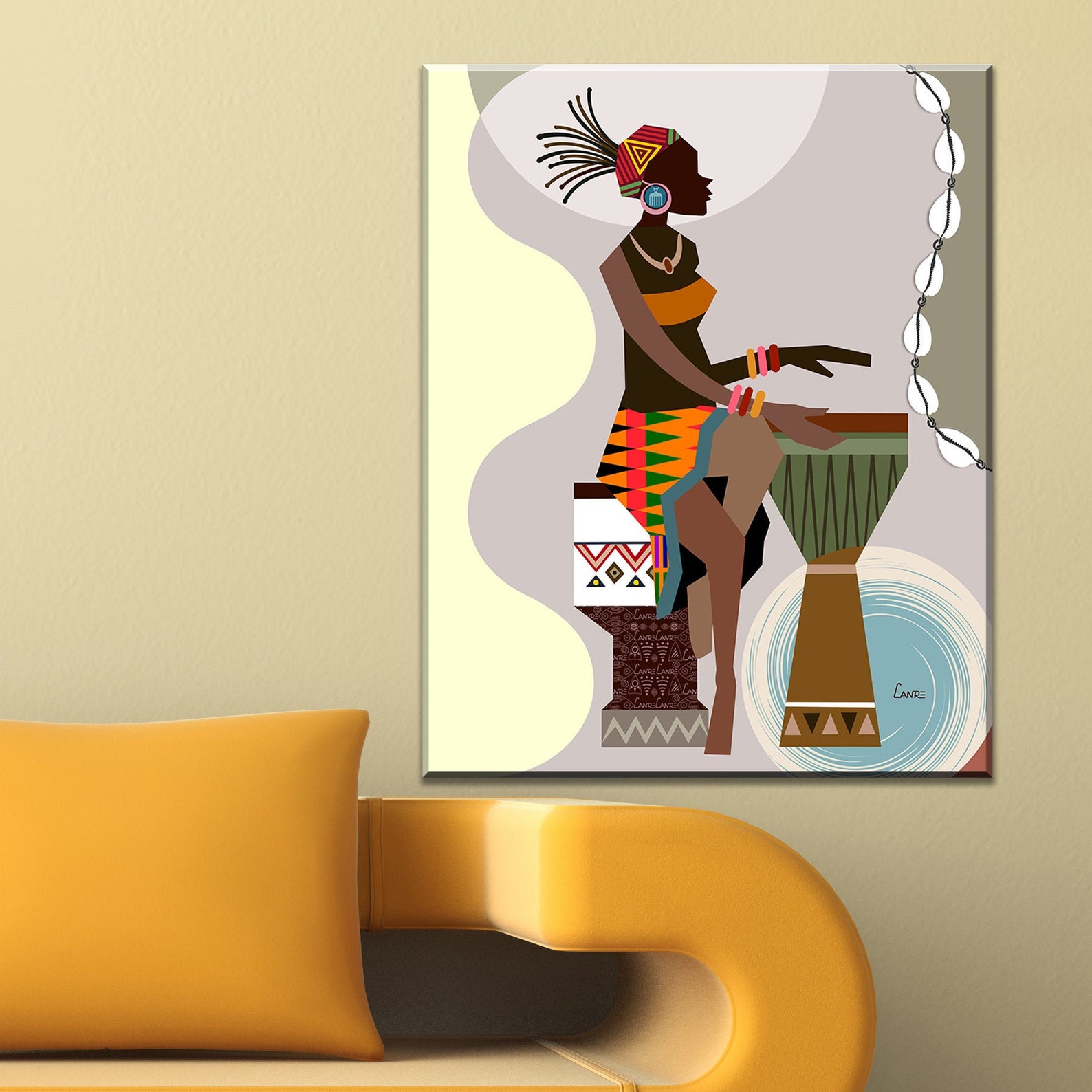 African American Wall Art Black Girl Painting Decor Etsy