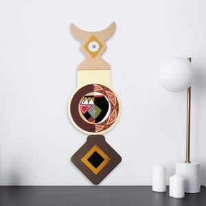 African Wooden Wall Art Pottery Home Decor, Modern Unique Afrocentric Tribal Sculpture Heritage Art, African American Art Gift