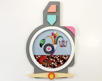 Geometric Wood Wall Sculpture: Modern Cubist Pop Art Decor