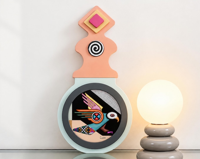 Cubist Eagle Wood Wall Sculpture: Geometric Bird Art, Inspirational Decor