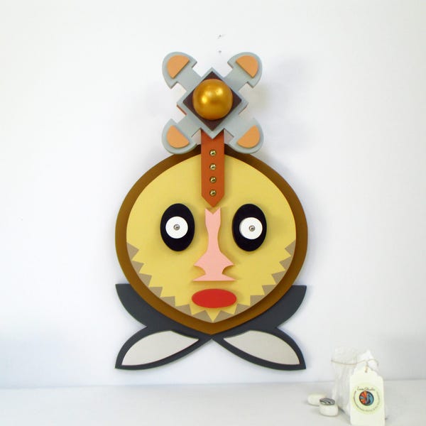 Modern African Wooden Mask Original Afrocentric Black American Wall Sculpture Home Decor Gift
