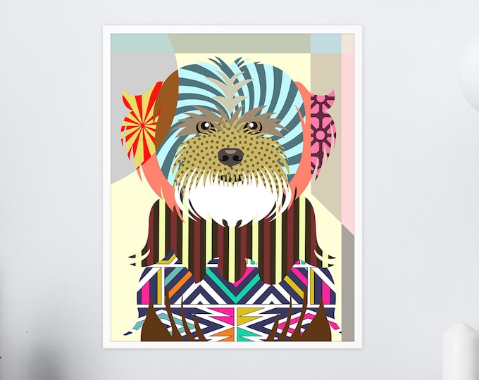 Lhasa Apso Art Print Dog Breed Pet Portrait Doggy Poster Dog Lover Gift