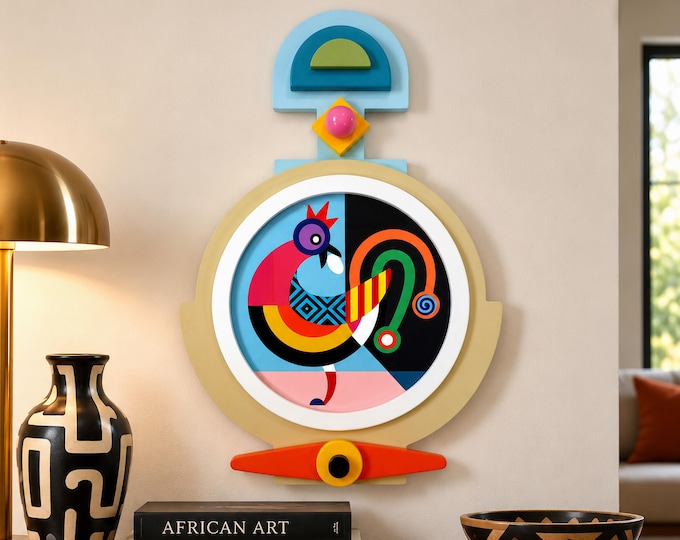 Afrocentric Sankofa Wall Art: Afro Futurist Sculpture Pan African Modern Heritage Cultural Decor