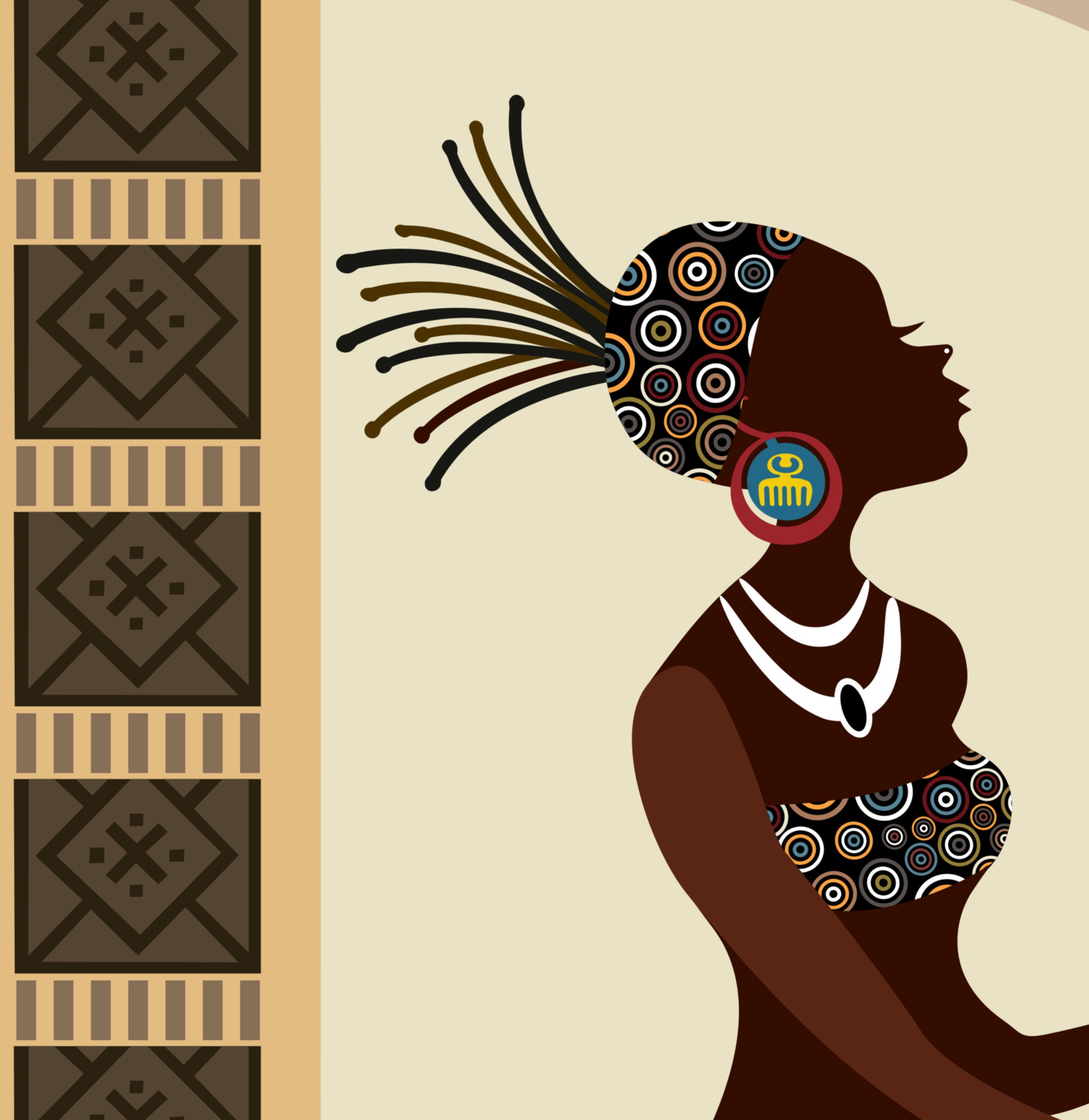 African American wall Art, Black Girl Painting Decor