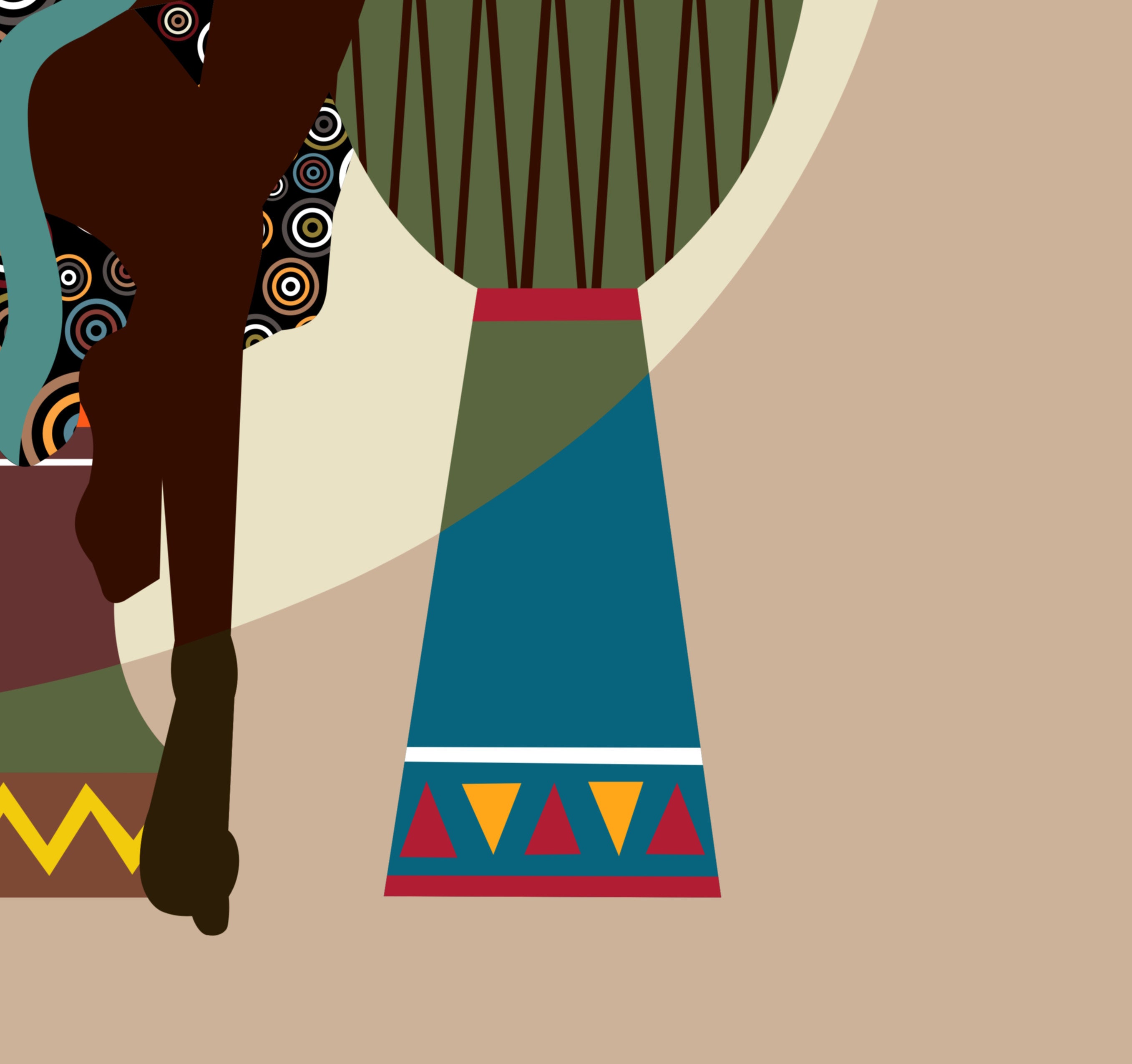 African American wall Art, Black Girl Painting Decor