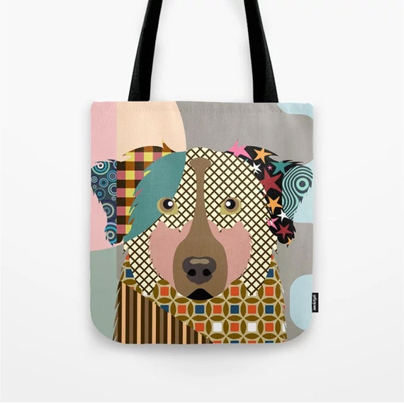 Australian Shepherd embroidered essential tote bag 18 COLORS