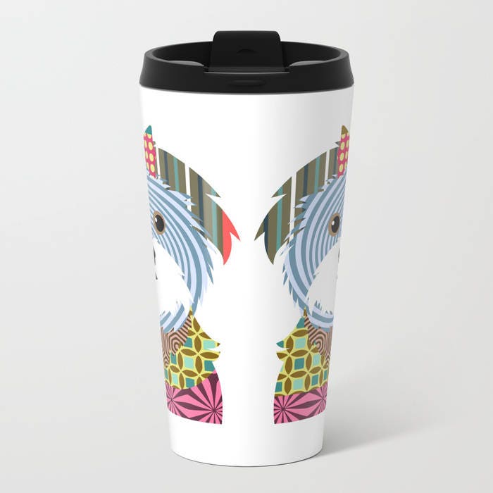 Maltese Metal Travel Mug, Maltese Gifts, Maltese Accessories, Maltese