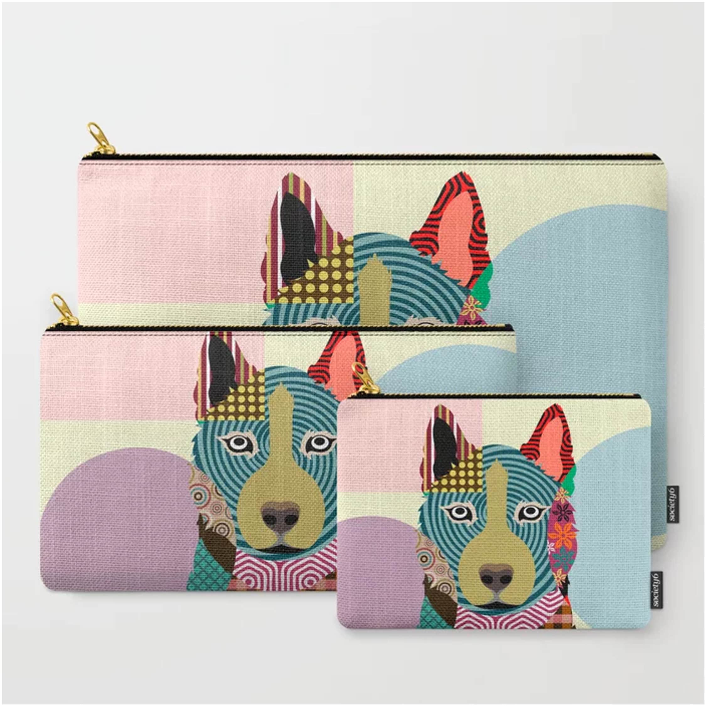 Siberian Husky Pouch, Dog Coin Purse Zipper