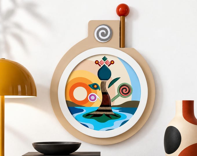 Blessed Tree of Life Sculpture, Limited Edition Cubist Nature Art, Signed Collectible Decor