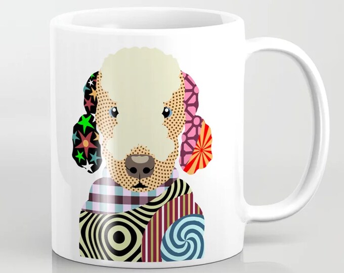 Bedlington Terrier Mug, Dog Coffee Cup Pet Portrait